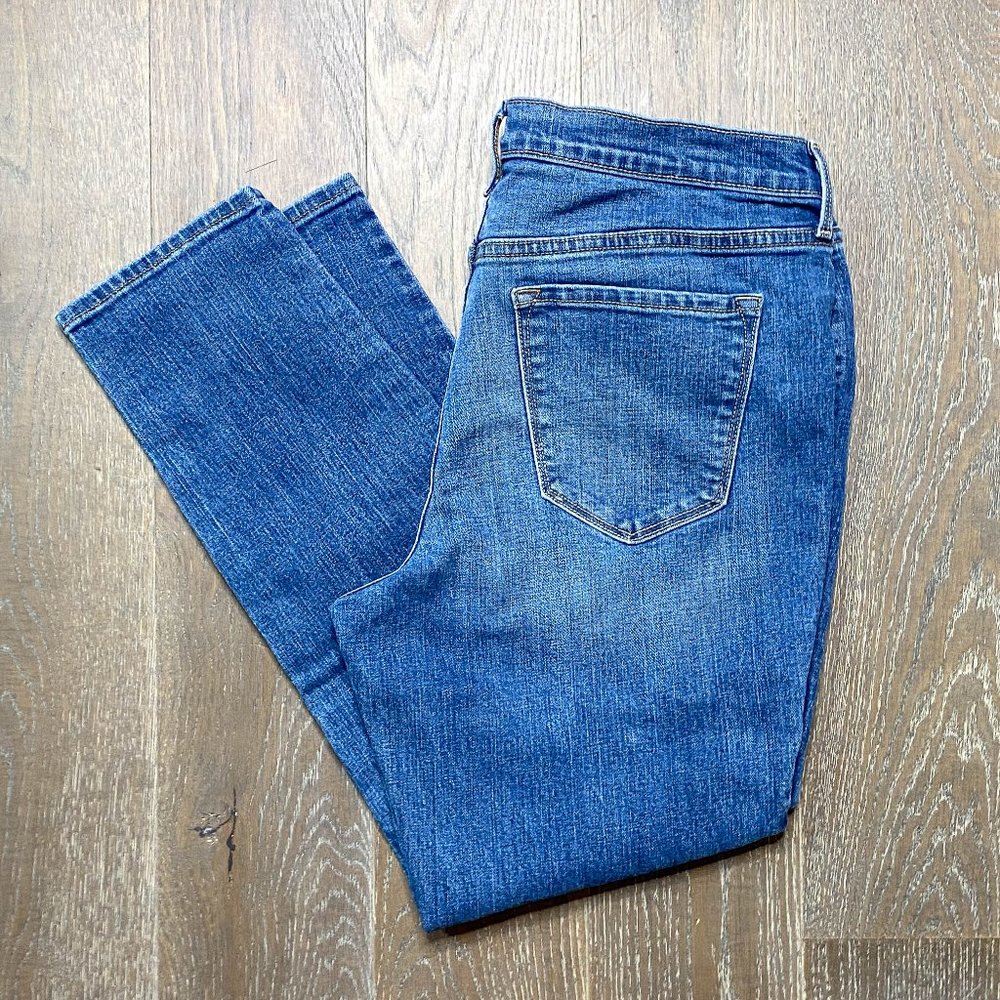 Old Navy Curvy Mid Rise Skinny Blue Jeans 14 Short